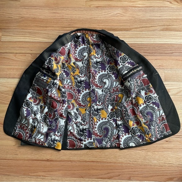 ETRO Cotton Blend Metallic Bronze Textured Two Button Blazer Jacket EUC IT 50 - Picture 9 of 14